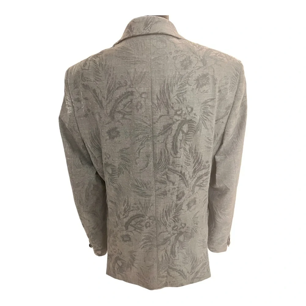 Twisted Tailor Stone Jacquard Wool Blend Blazer 40R Skull Lining Slim Fit